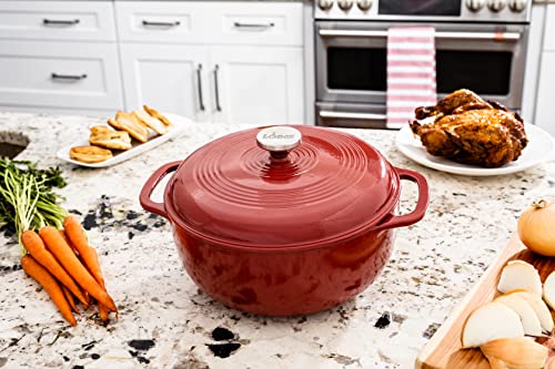 Lodge 6 Quart Enameled Cast Iron Dutch Oven with Lid, Indigo A835868