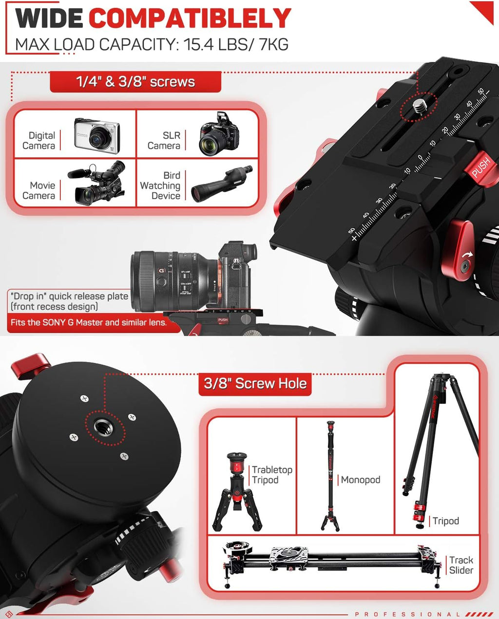 IFOOTAGE Fluid Drag Video Tripod Head for DSLR Cameras M92532