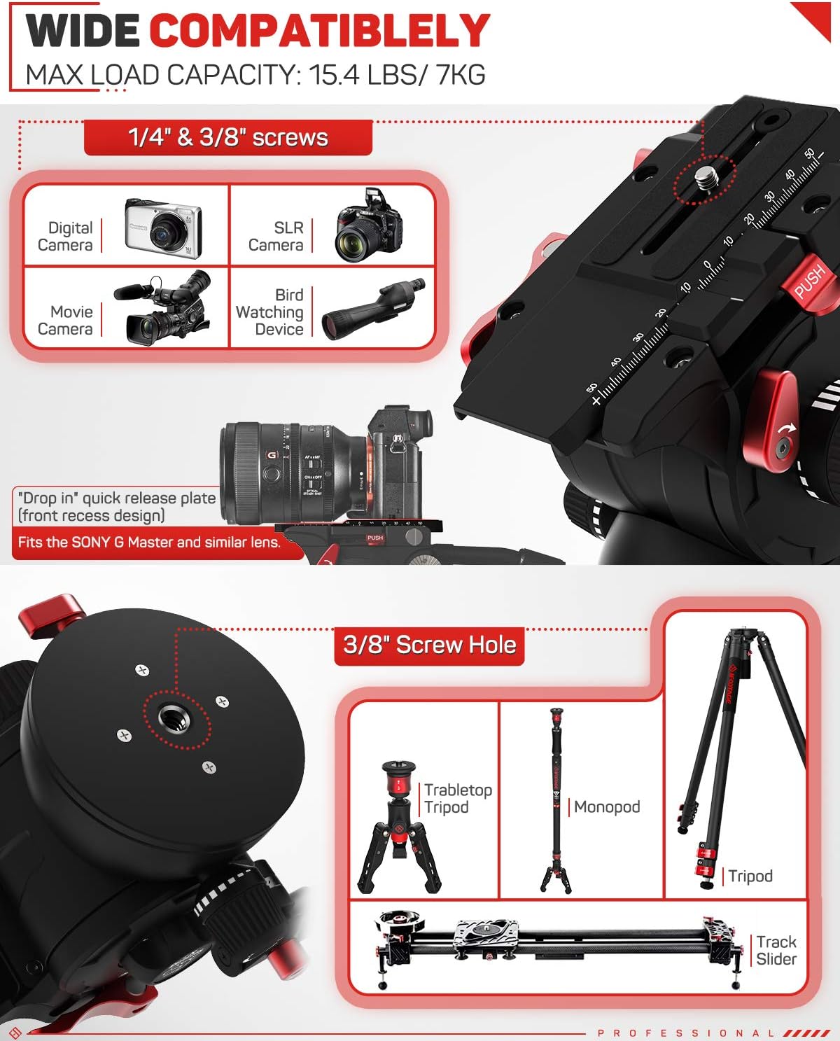 IFOOTAGE Fluid Drag Video Tripod Head for DSLR Cameras M92532