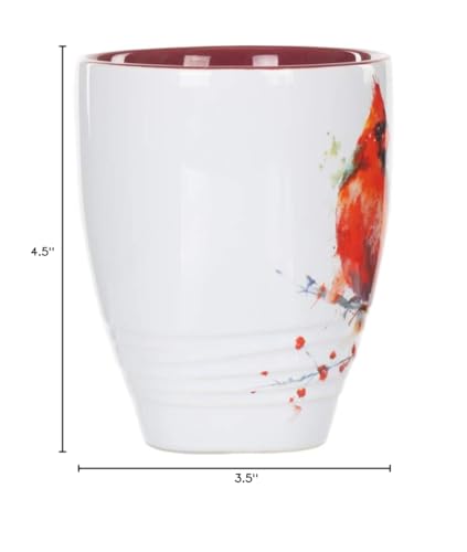 Dean Crouser Cardinal Watercolor Stoneware Mug 16 oz N1410