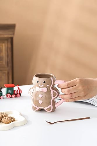 Christmas Mugs with Gingerbread Man Design, 13 oz, Gift Box Included Q496065