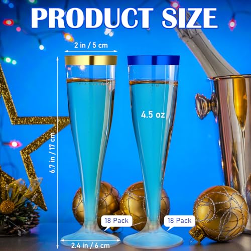 36 Pcs Plastic Champagne Flutes 4.5 oz Clear Toasting Glasses for Party V61372