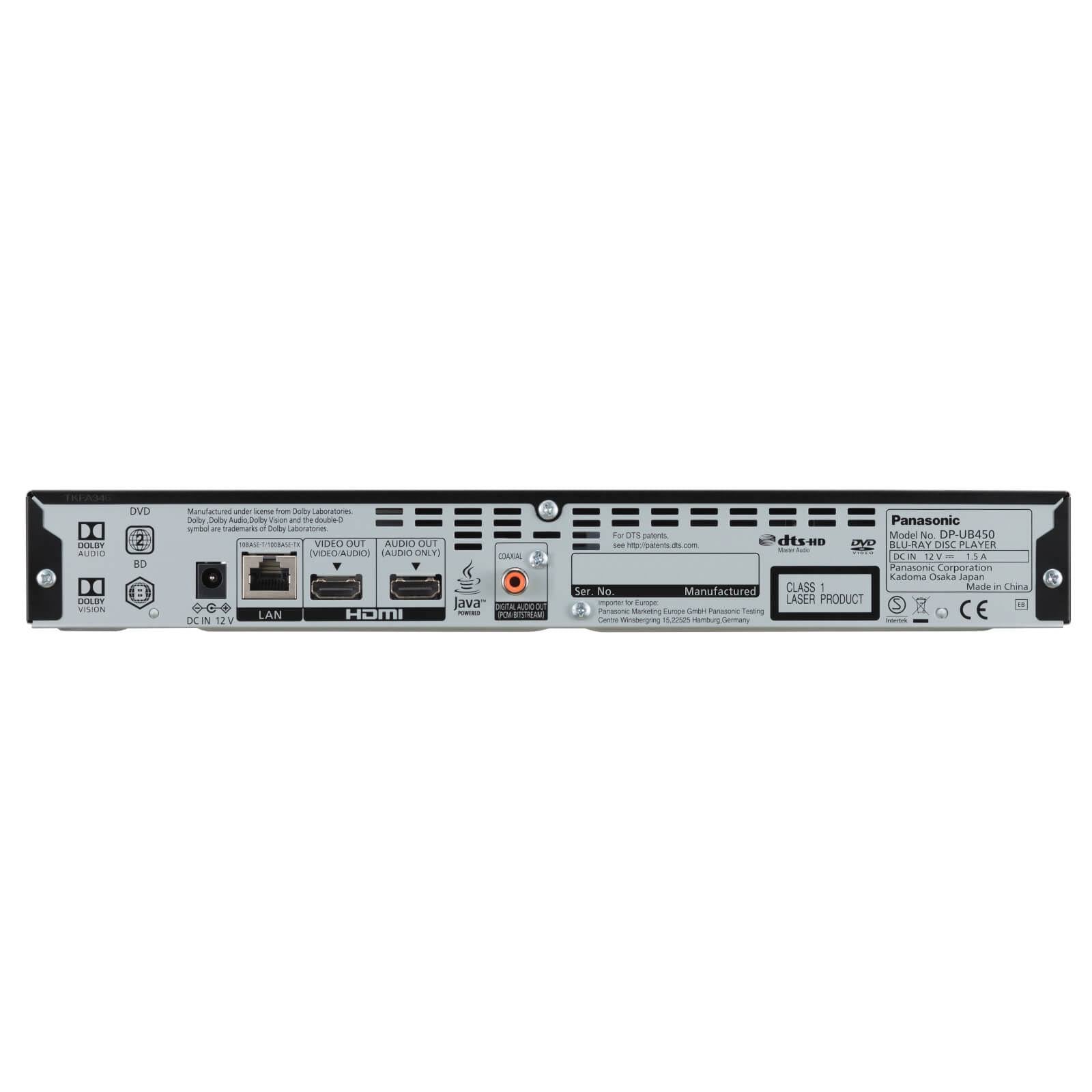Panasonic DP-UB450EBK 4K Blu-Ray Player Z83371