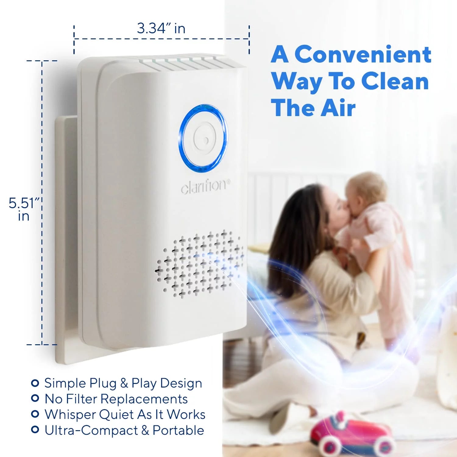 Clarifion ODRx Air Purifier for Home, Bedrooms, UVC Light, Quiet Z7270
