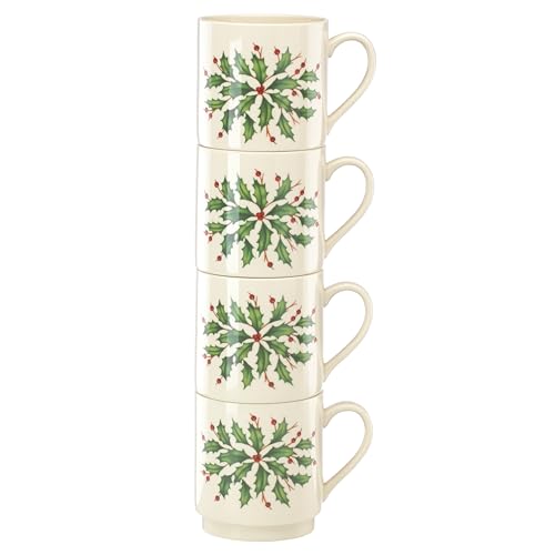 Lenox 18 Oz Stoneware Holiday Cocoa Mug, Red/Green D279