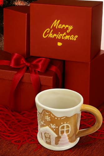 Christmas Mugs with Gingerbread Man Design, 13 oz, Gift Box Included Q496065