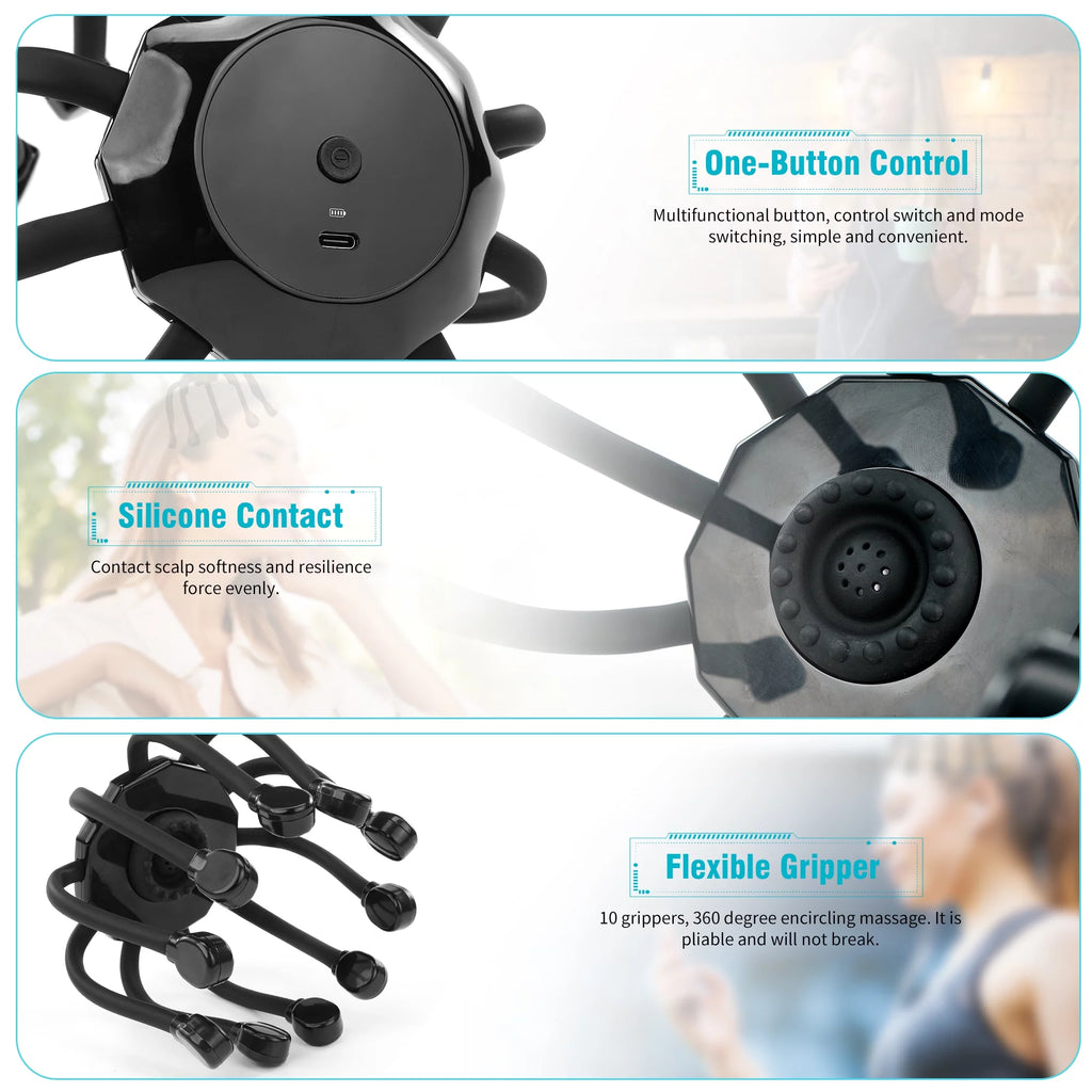 KEKOY Electric Scalp Massager, USB Charging, Black R621657