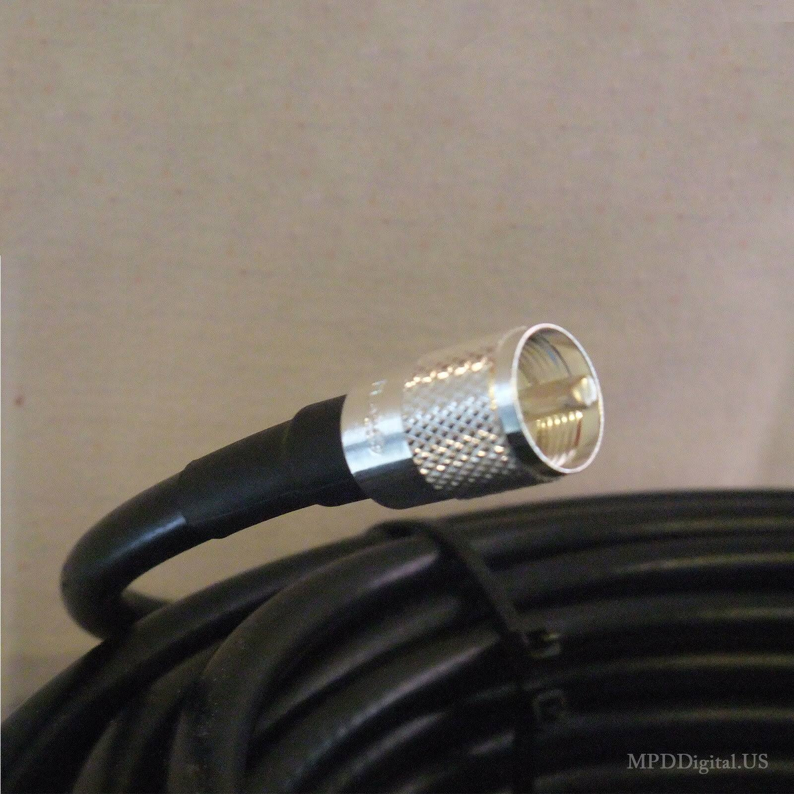 Times Microwave LMR-400 Coax Cable with Pl259 UHF Male Connectors VHF RF (25ft)