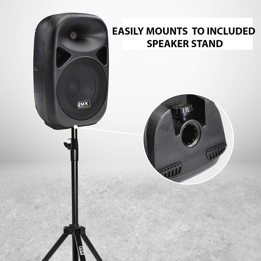 LyxPro SPA15 15 Portable PA Speaker System with Tripod Stand B731014