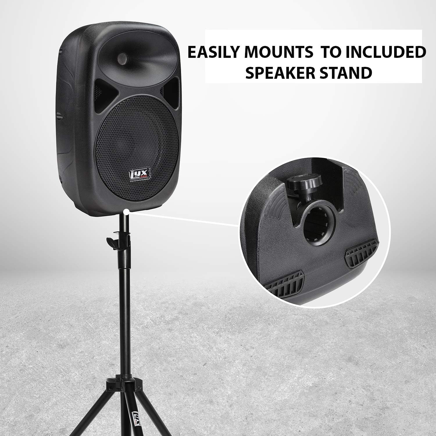 LyxPro SPA15 15 Portable PA Speaker System with Tripod Stand B731014
