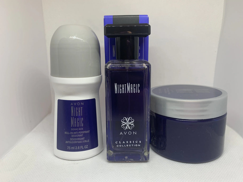 Avon Night Magic 3 Piece Set for Women - Cologne, Skin Softener and Deodorant G574