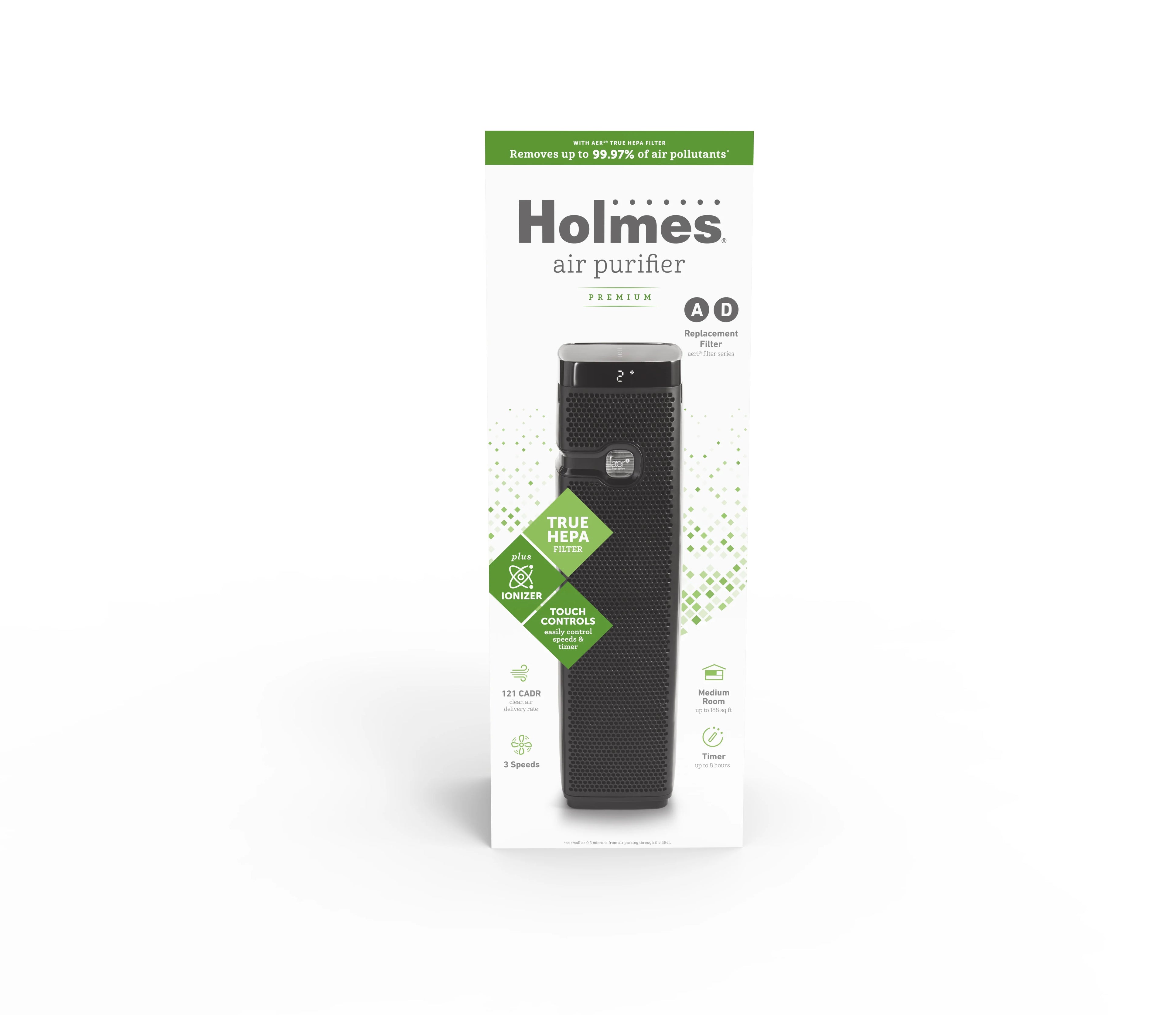 Holmes Aer1 True HEPA Air Purifier Tower with Timer, HAP9435B N557540
