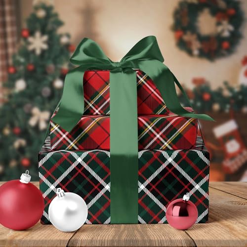 BIOBROWN Reversible Kraft Christmas Wrapping Paper Jumbo Roll 30 Inch x 33 Feet Vintage Trucks Design E340325