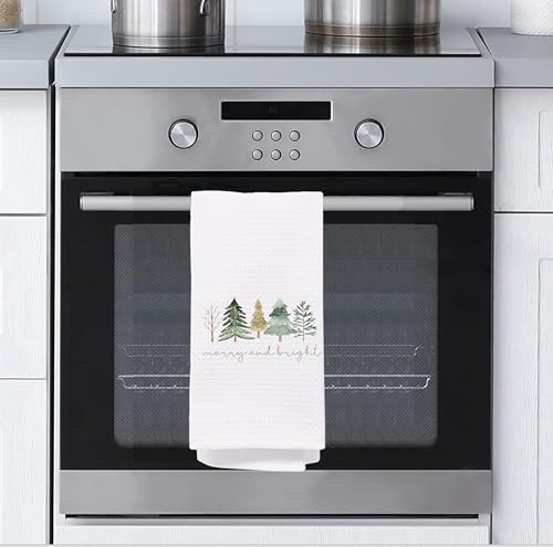 Christmas Tree Kitchen Towels - Neutral Christmas Hand Towels, 16 x 24 Inch V47794