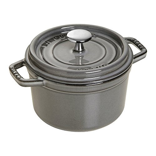STAUB Cast Iron Dutch Oven 5.5-qt Round Cocotte, Black Matte P4487