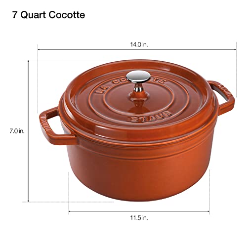 STAUB Cast Iron Dutch Oven 5.5-qt Round Cocotte, Black Matte P4487