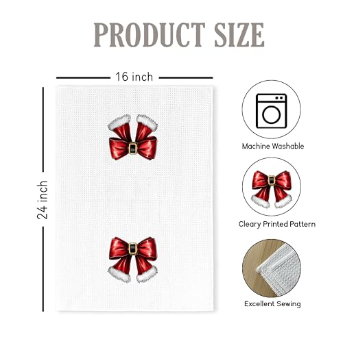 Christmas Tree Kitchen Towels - Neutral Christmas Hand Towels, 16 x 24 Inch V47794
