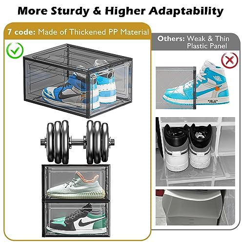 Clear Stackable Shoe Storage Boxes 6 Pack, White B85151