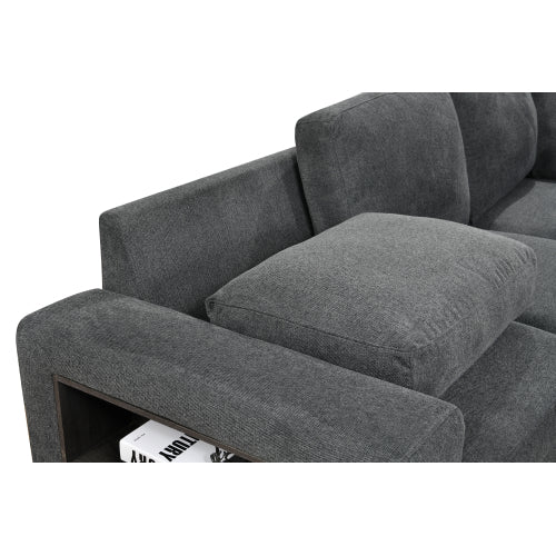 Dolonm 125'' U Shaped Sleeper Sectional Sofa with Pull Out Bed and Storage Ottoman E411022