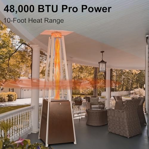 Hykolity Pyramid Patio Heater, 48000 BTU Propane, Bronze O1980