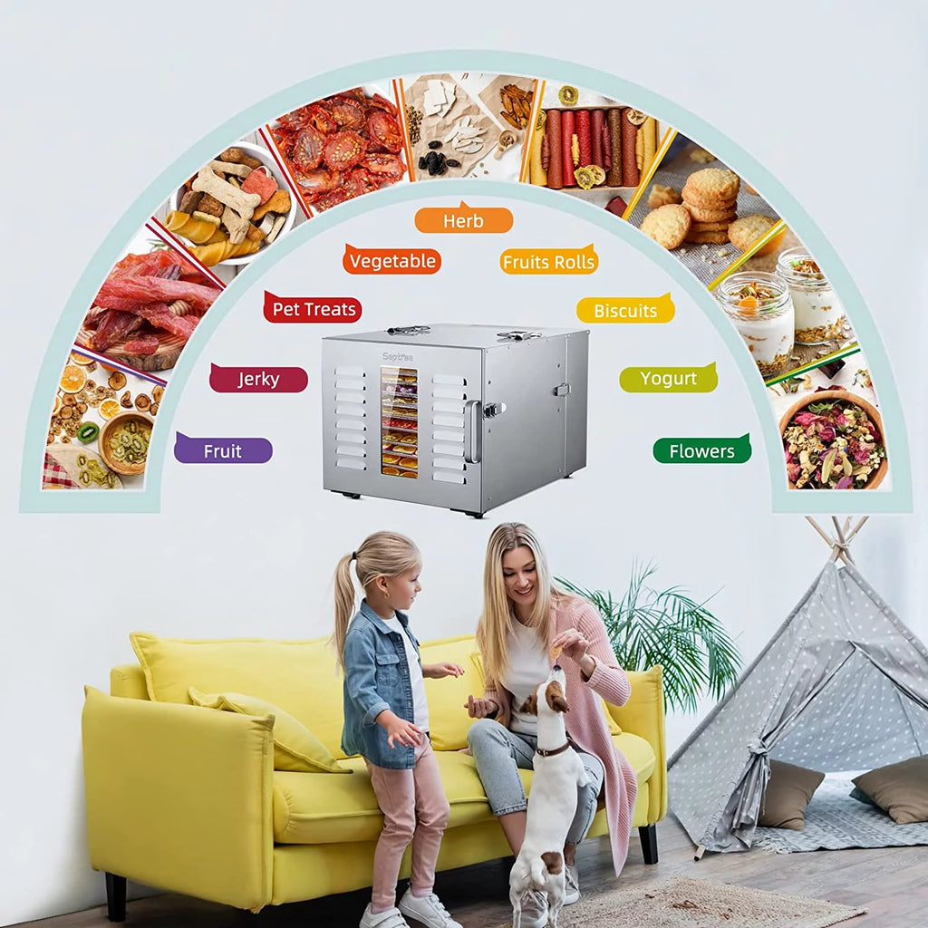 Septree Food Dehydrator 10 Trays Stainless Steel 1000W Z935820