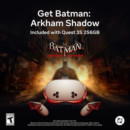 Meta Quest 3S 256GB with Batman: Arkham Shadow and Meta Horizon+ Starter Bundle F74336