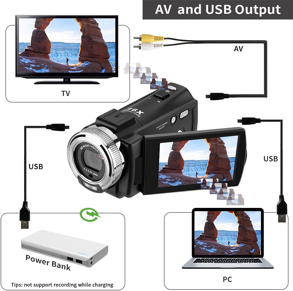 ORDRO V12 Digital Camcorder 1080P with IR Night Vision Q4448