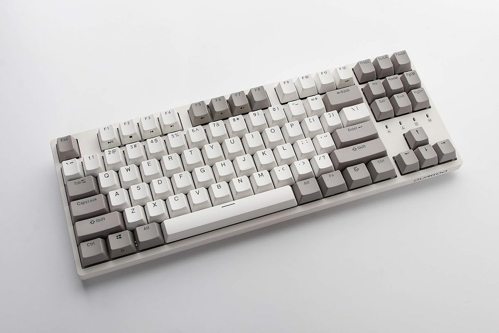 Durgod Taurus K320 TKL Mechanical Gaming Keyboard - 87 Keys - Double Shot PBT - NKRO - USB Type C (Cherry Silent Red, White)