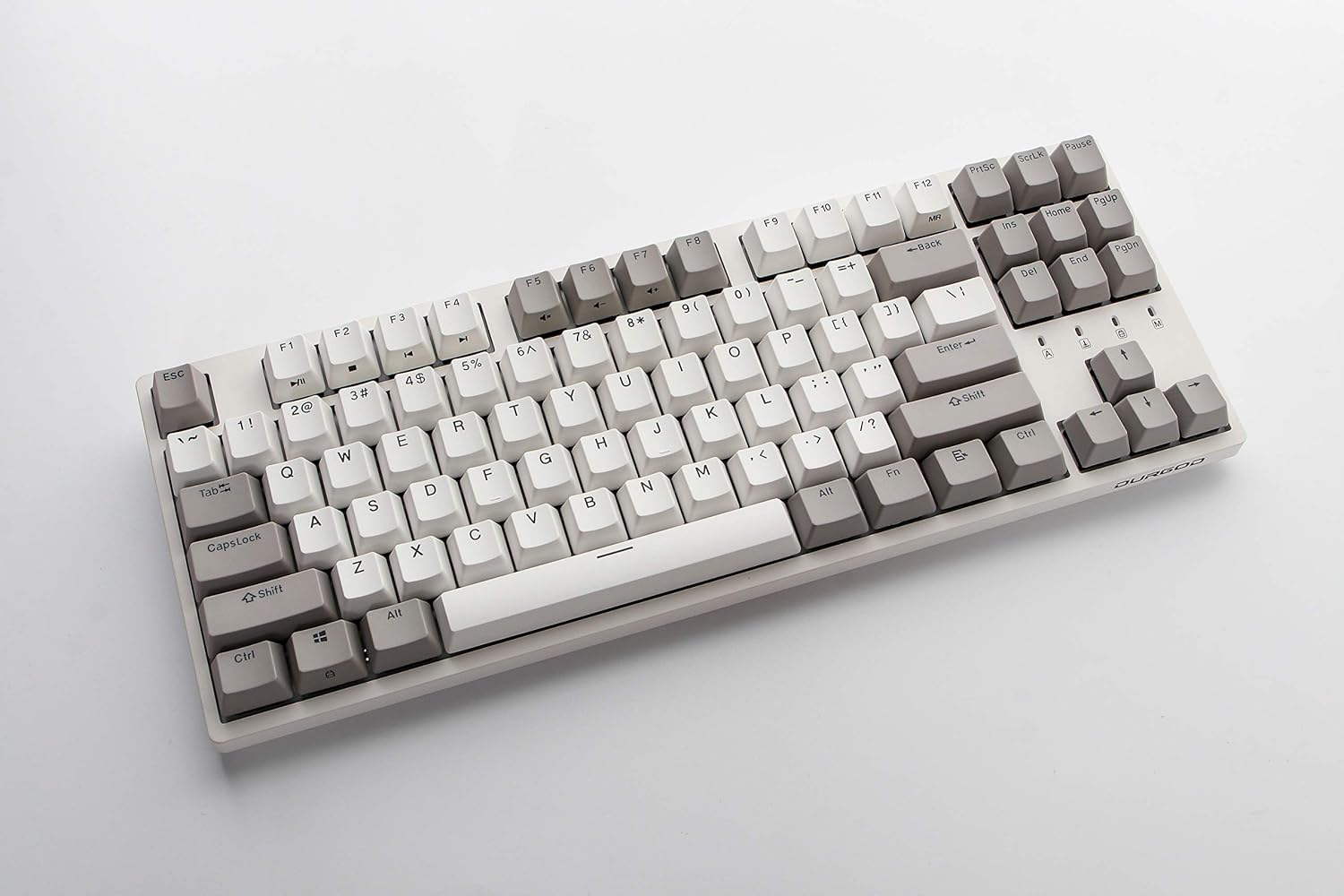 Durgod Taurus K320 TKL Mechanical Gaming Keyboard - 87 Keys - Double Shot PBT - NKRO - USB Type C (Cherry Silent Red, White)