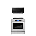 Cosmo 2 Piece Kitchen Appliance Package with 30" Over the Range Microwave & 30" Freestanding Electric Range Kitchen Stove Kitchen Appliance Bundles