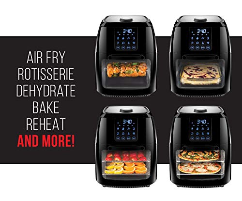 CHEFMAN Multifunctional Digital Air Fryer Rotisserie Dehydrator Convection Oven, 10L, Black H5903
