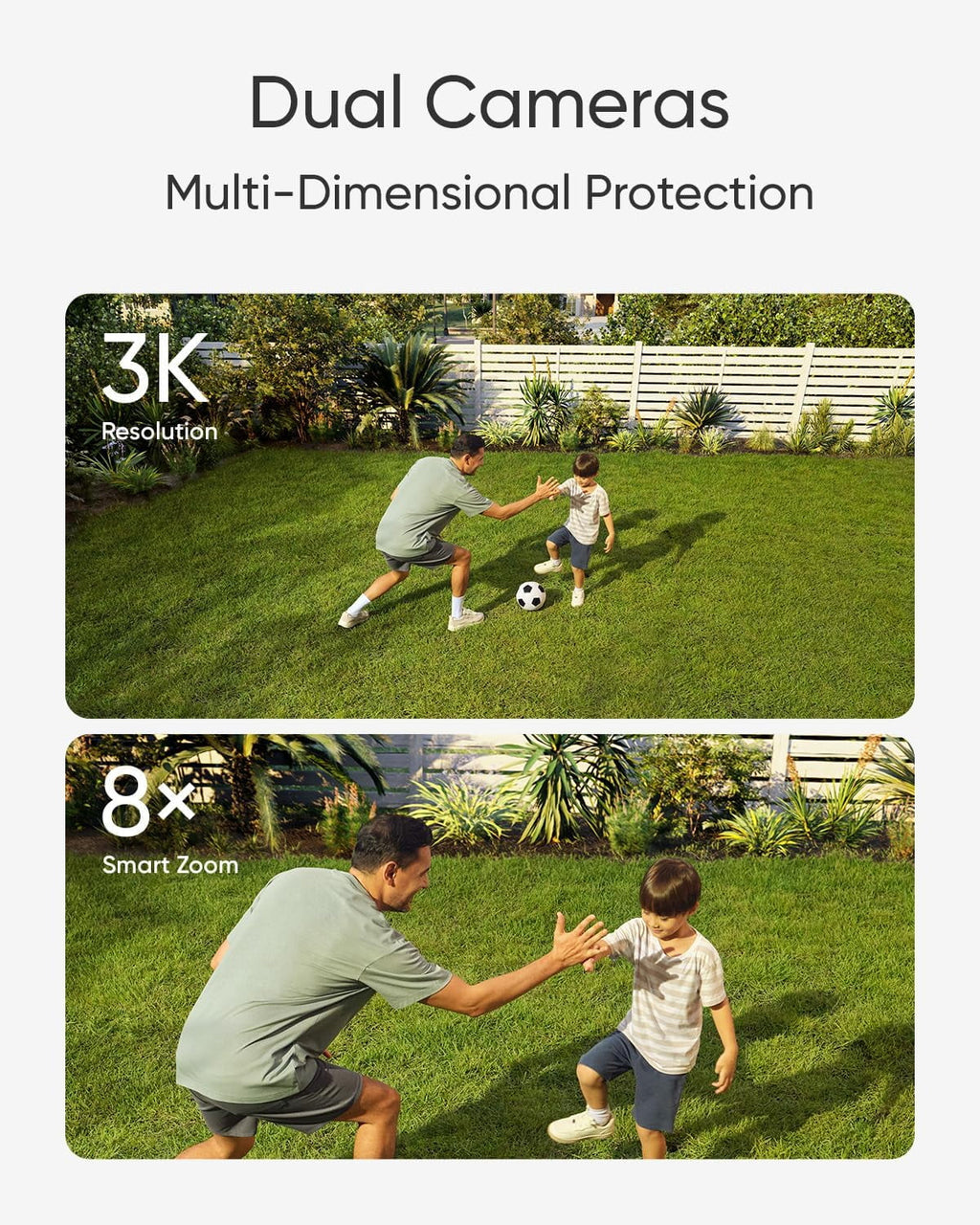 eufy Security Floodlight Camera E340, Wired, 3K+2K Dual Camera, 360° Pan/Tilt K220