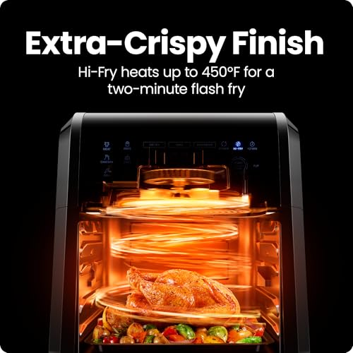 CHEFMAN Multifunctional Digital Air Fryer Rotisserie Dehydrator Convection Oven, 10L, Black H5903