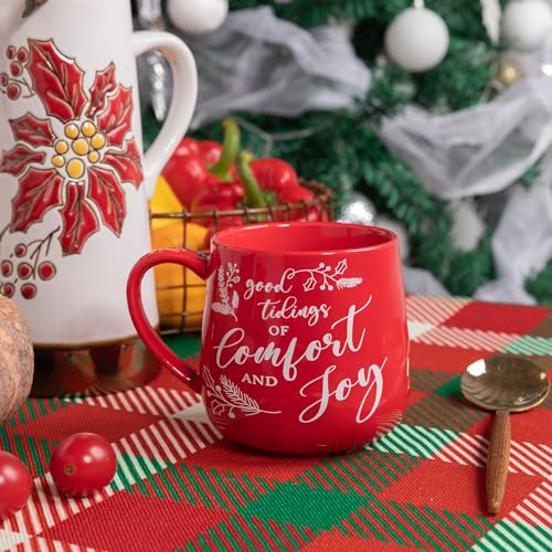 LEHAHA Ceramic Christmas Coffee Mug Set of 6, 16 oz Holiday Drinkware O6901