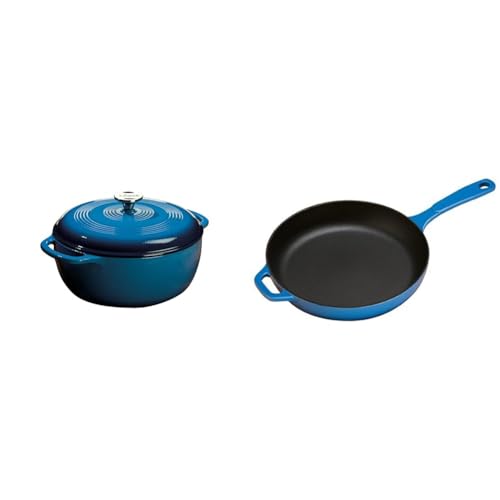 Lodge 6 Quart Enameled Cast Iron Dutch Oven with Lid, Indigo A835868