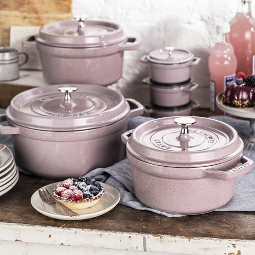 STAUB Cast Iron Dutch Oven 5.5-qt Round Cocotte, Black Matte P4487