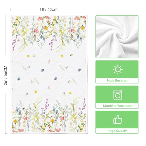 Artoid Mode Wildflower Floral Christmas Kitchen Towels, 18x26 Inch, Set of 2 N243175