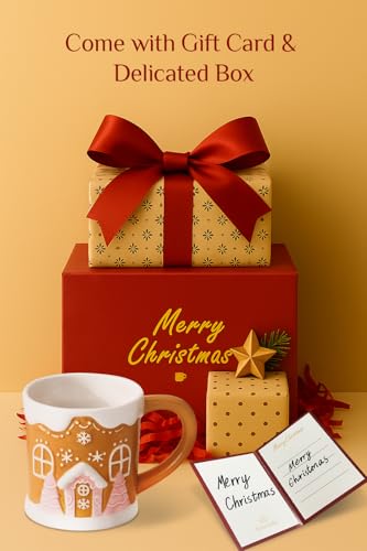 Christmas Mugs with Gingerbread Man Design, 13 oz, Gift Box Included Q496065