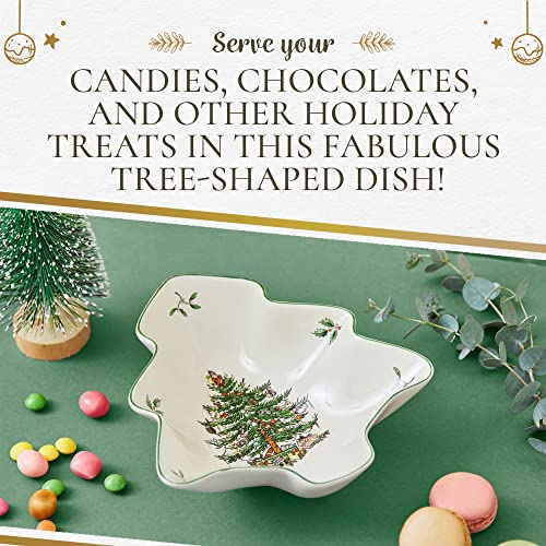 Spode Christmas Tree 14-Inch Tree-Shaped Porcelain Serving Platter H48565