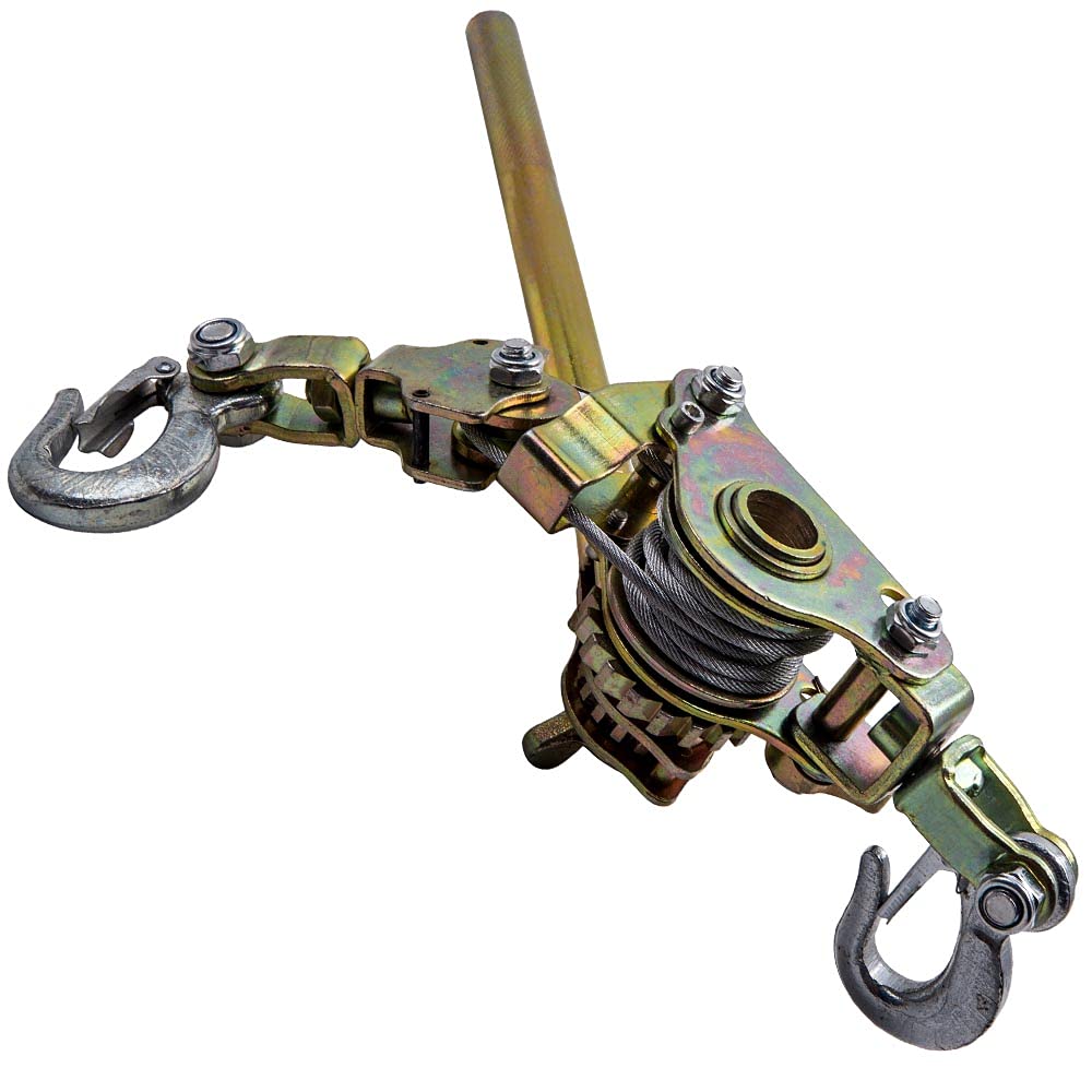 RLOZUI Heavy Duty Hand Puller 2 Ton with Cable Rope, 4400LB, Pack of 2 S476482