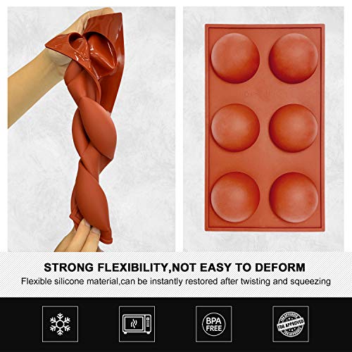 Silicone Mold for Baking, Half Sphere Chocolate Cake Jelly Mold (2 Packs) L40364