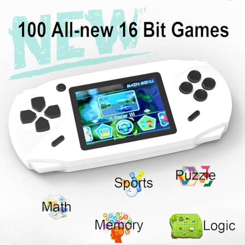 16 Bit Handheld Retro Video Game Player with 3.0'' Screen, Yellow K879