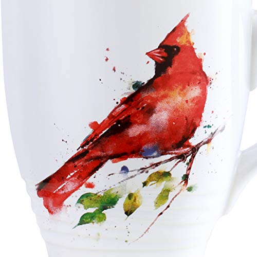 Dean Crouser Cardinal Watercolor Stoneware Mug 16 oz N1410