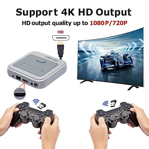 Kinhank Super Console X Retro Video Game Console with 2 Gamepads 128GB G979567