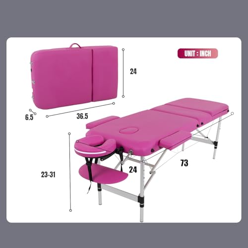 BestMassage Aluminium Portable Massage Table 28 inch Folding Spa Bed I82923