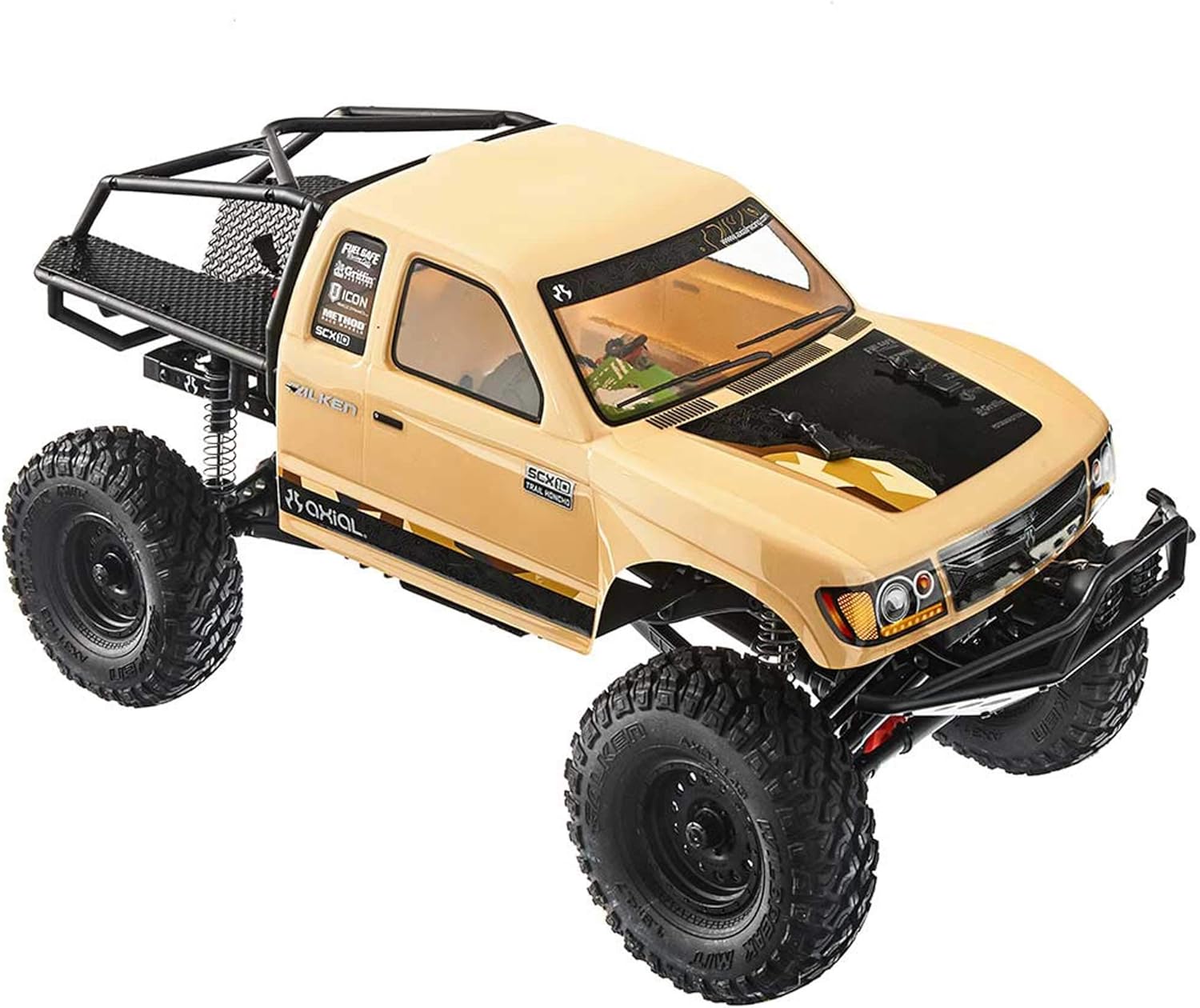 Axial SCX10 II Trail Honcho 4WD RC Rock Crawler Off-Road 4x4 Electric RTR with 2.4Ghz Radio, Waterproof ESC & LED Lights, 1/10 Scale RTR (Tan)