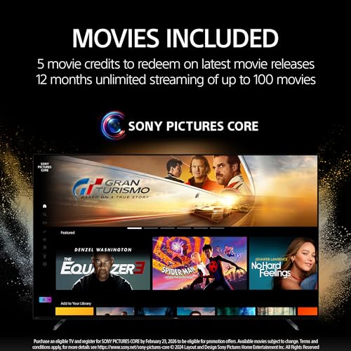 Sony BRAVIA 5 65 Inch Mini LED 4K Smart Google TV with XR Processor, 2025 Model V700322