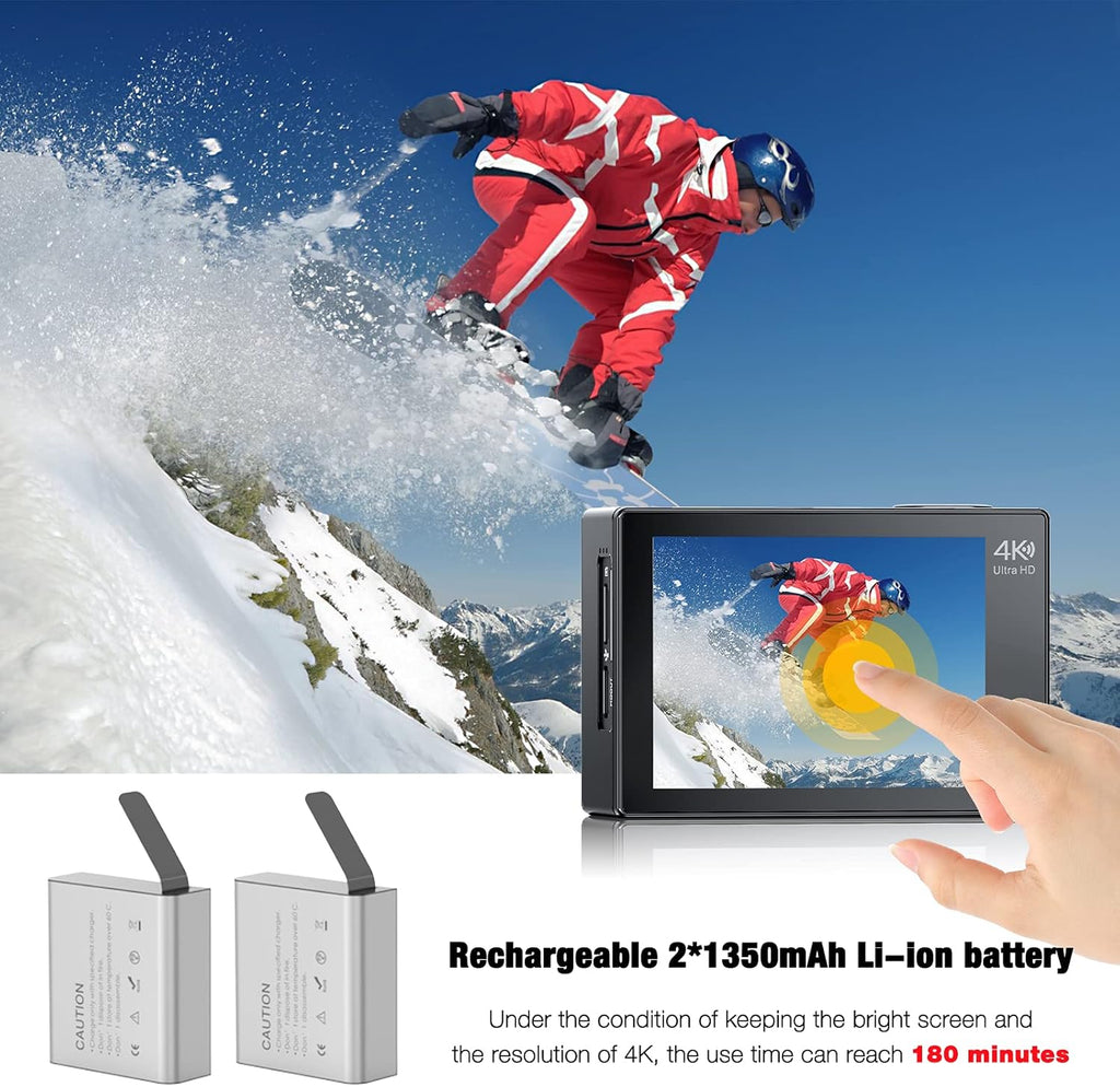 Action Camera 4K 20MP Waterproof with WiFi Remote Control I642