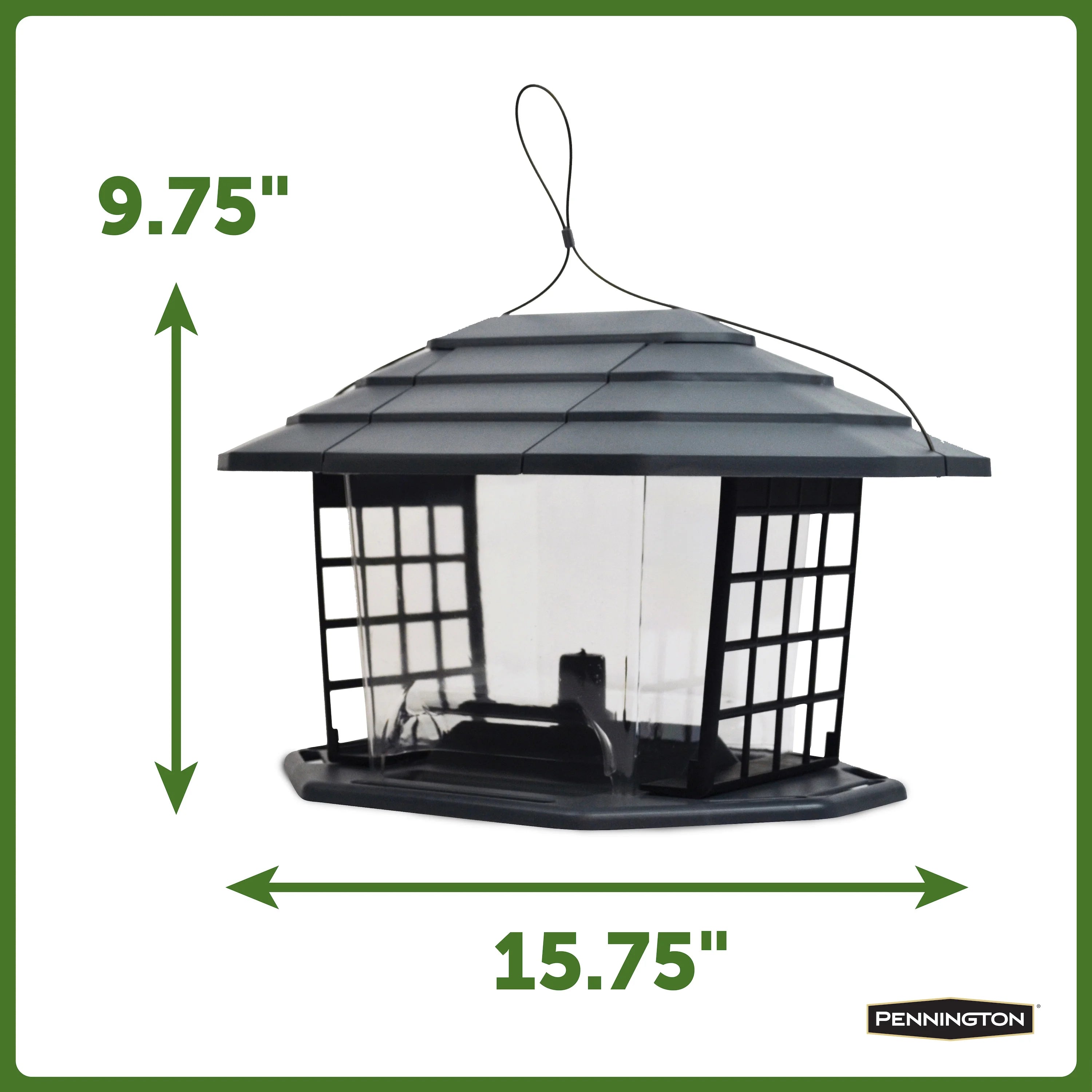 Pennington Earth Smart Gray Recycled Resin EcoBistro Wild Bird Hopper Feeder 2 Pack A51041