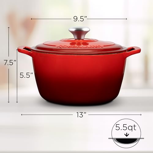 Signature Enameled Cast Iron Dutch Oven 5.5Q with Lid, Oyster Grey A277